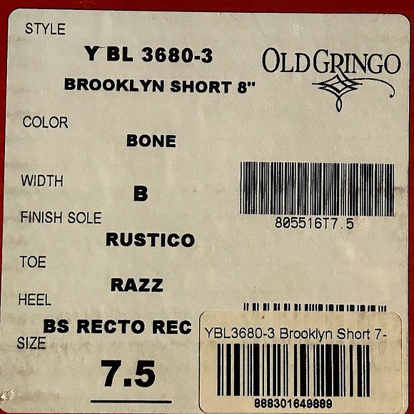 NWT OLD GRINGO YIPPEE KIYAY COLLECTION Brooklyn Short 8” Rustico Razz Midcalfs - Picture 11 of 15